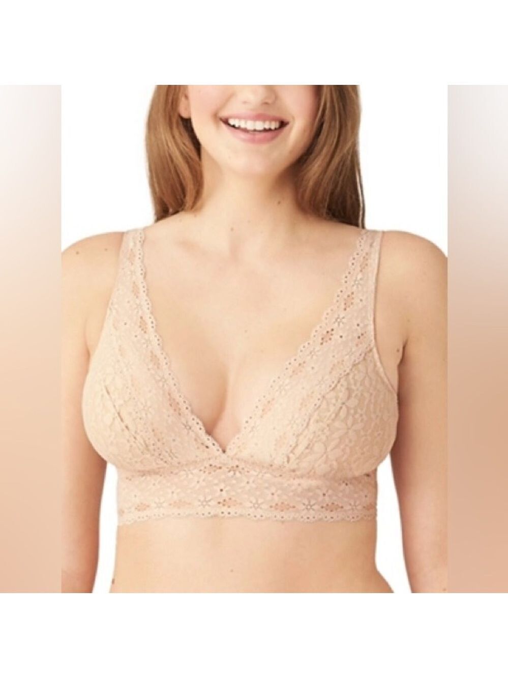 Wacoal Halo Lace Wire Free Bralette Women’s 38 Set Of 2 Nude Pink